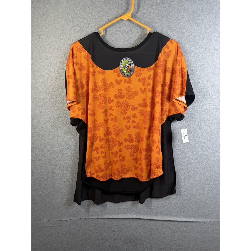 Disney Parks Minnie Mouse Shirt Womens Large Orange Halloween Dolman Tunic Top